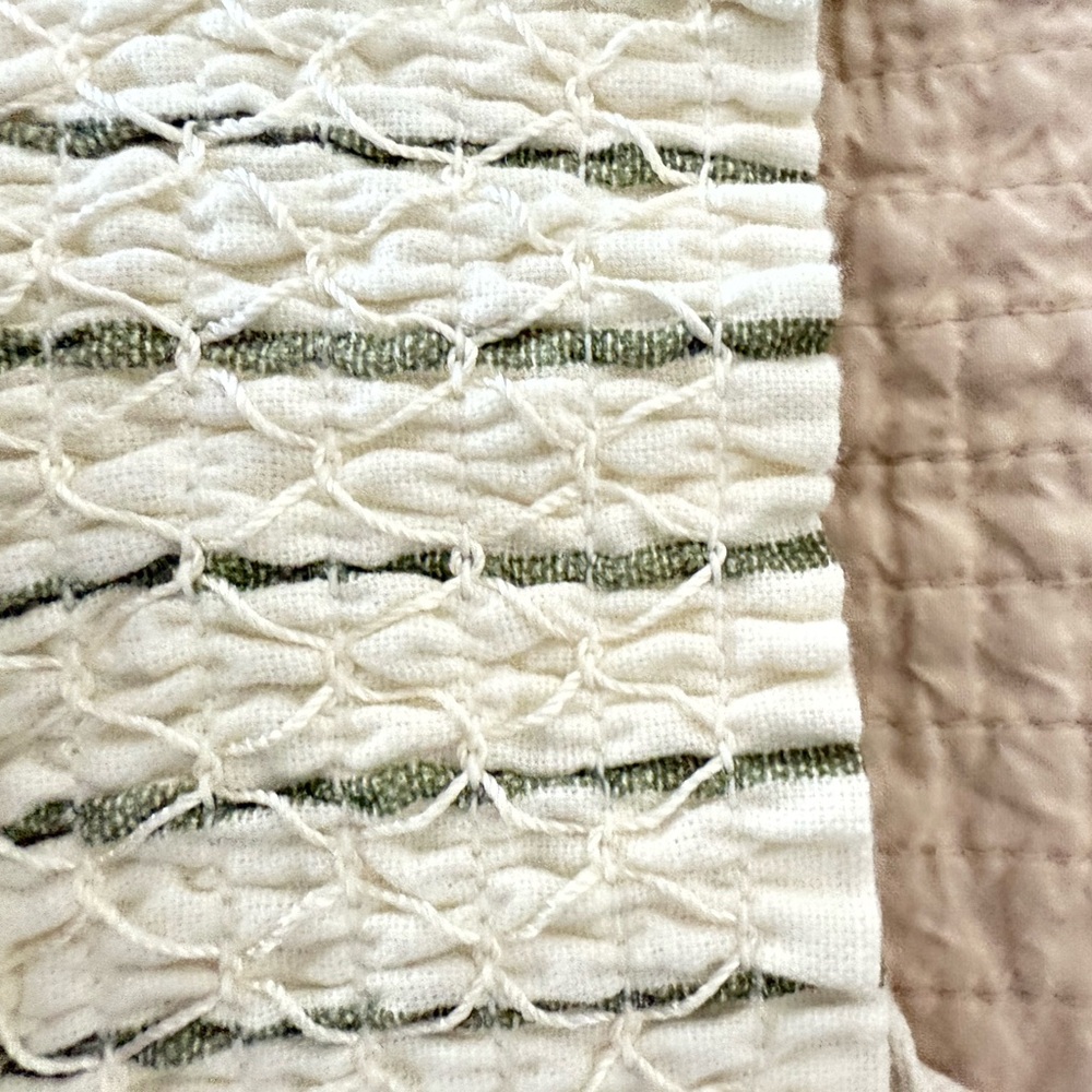 Sim &‎ Sam Pull on Green Striped Linen Women's Shorts - Picture 5 of 6